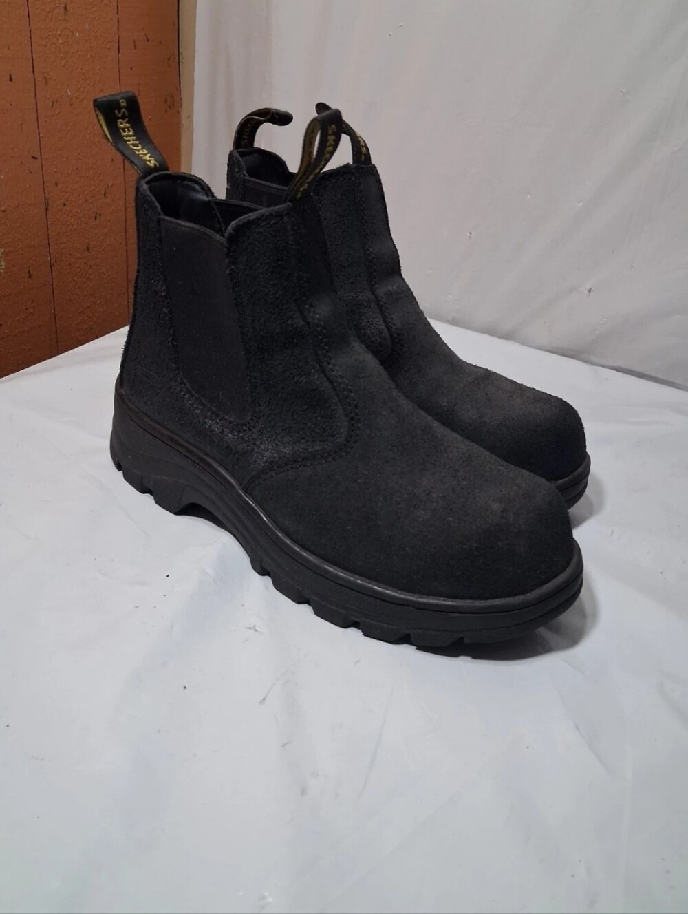 Skechers Workshire Jannit 108082 Steel Toe Black Sr Work Boots Sz 5.5w Womens